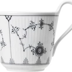 Royal Copenhagen Sort Musselmalet Riflet Højhankskop 33 Cl