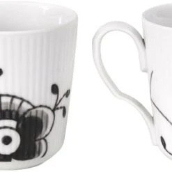 Royal Copenhagen Sort Mega Riflet Krus 28 Cl 2-pak