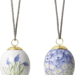 Royal Copenhagen Forårskollektion 2023 æg 2 Stk - Perle Hyacint & Perle Hyacint Blade