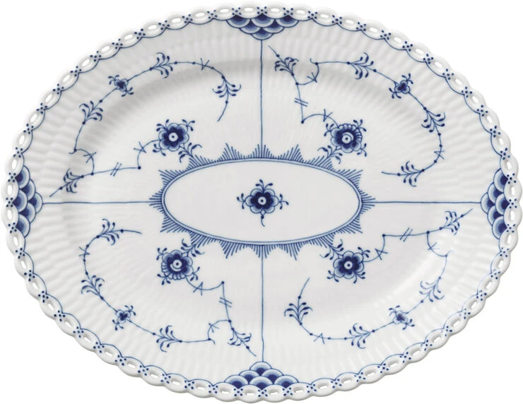 Royal Copenhagen Musselmalet Helblonde Fad Oval 25 Cm