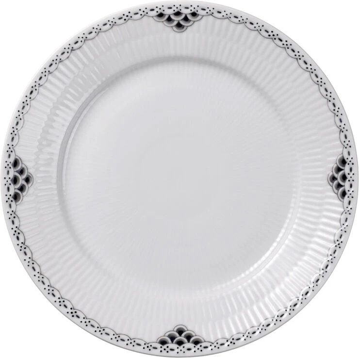 Royal Copenhagen Sort Riflet Blonde Tallerken 22 Cm