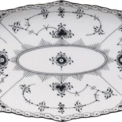 Royal Copenhagen Sort Musselmalet Halvblonde Asiet Oval 24,5 Cm