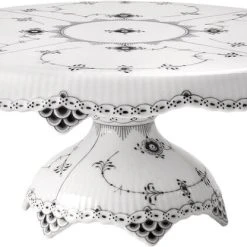 Royal Copenhagen Sort Musselmalet Halvblonde Fad På Fod 31 Cm